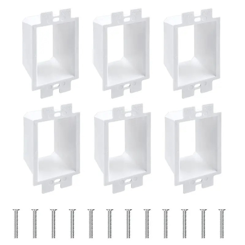 MLGB-6 Pcs BE1-2 Electrical Outlet Box Extender, Electrical Box Extender, 1 Electrical Outlet Box Extender With 12 Screws