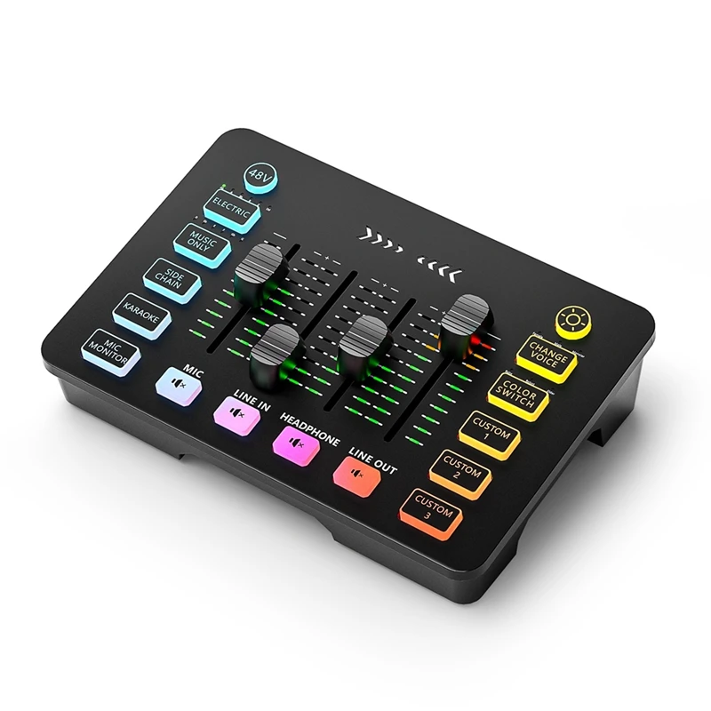 

BAAZ HOT звуковая карта аудиомикшер перезаряжаемый микшер аудиоинтерфейса с микрофонным интерфейсом XLR для подкастинга/записи