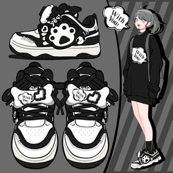 Amy and Michael 2024 Spring New Cute Women Sports Casual Sneakers Lovely Girls Students Low Top Skateboard Shoes Original Design