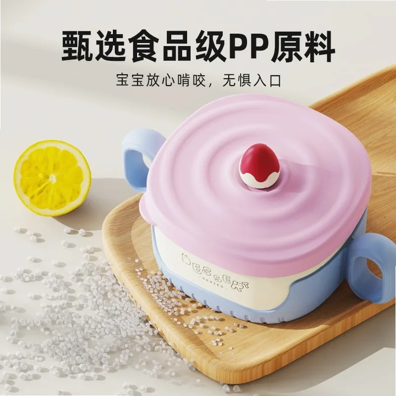 316 Stainless Steel Baby Feeding Bowl with Handle Anti-Slip Toddler Bowl for Kids Infant Food Shock-resistant Container