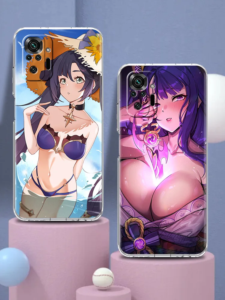 Genshin Impact Hentai Sexy Girl Phone Case For Xiaomi Poco X3 NFC M3 F3 Redmi Note 10 9S 9 8 Pro 7 8T 9C 9A 8A K40 Clear Cover