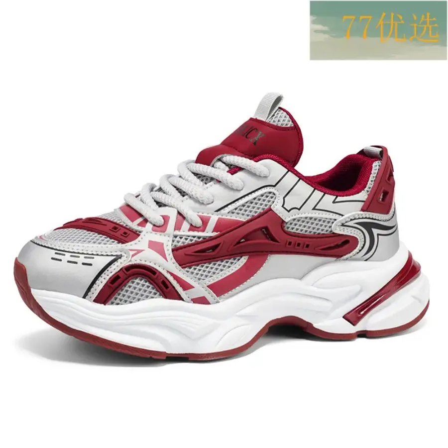 

Men'S Breathable Mesh Casual Sports Shoes for Spring And Summer Versatile Stylish Thick-Soled Platform Dad Shoes with Fabric In