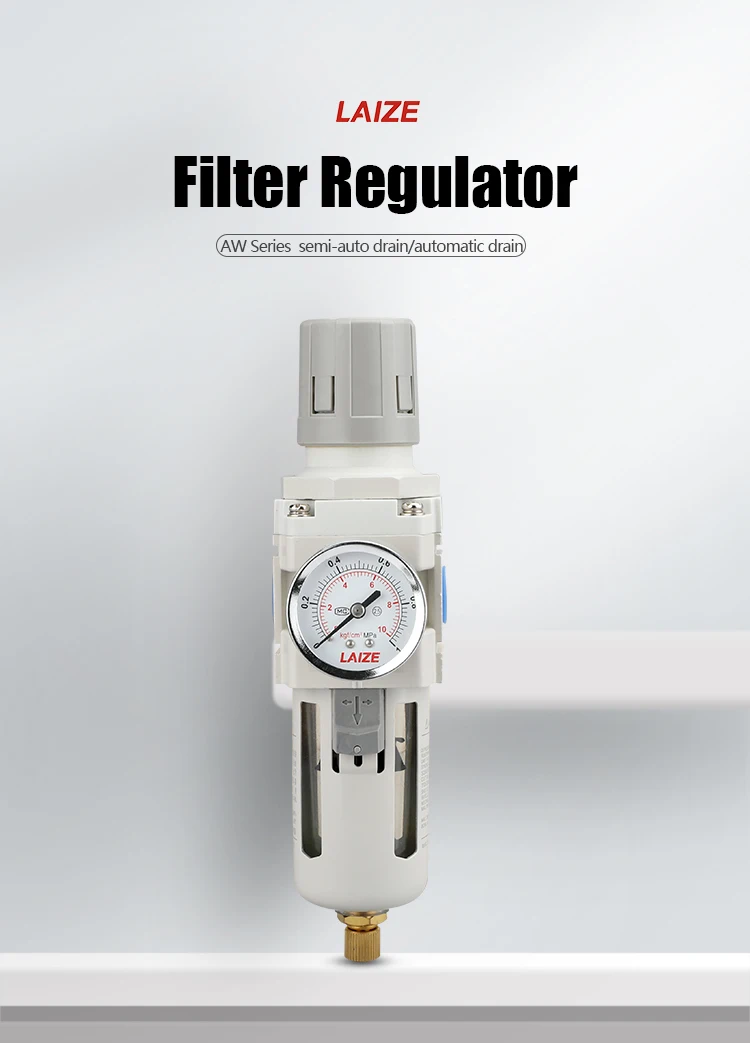 AW Luftfilter-Druckregler mit automatischer Entwässerung FRL BSPP-Gewinde – Detail 1