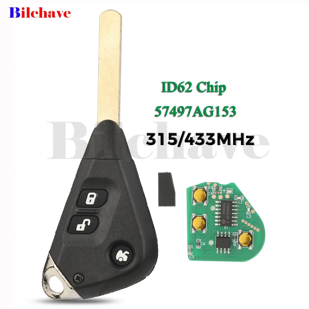 jingyuqin 315/433MHz ID62 Chip 57497AG153 Remote Car Key For Subaru Forester Impreza Liberty Outback 2004-2009 Tribeca Keys Fob