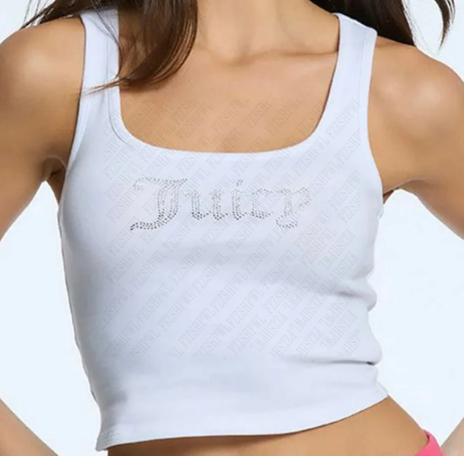 Camiseta sin mangas de estética Y2K para mujer, con letras de diamantes de imitación Sexy ropa de calle, Tops de los años 2000, chaleco informal Harajuku sin mangas