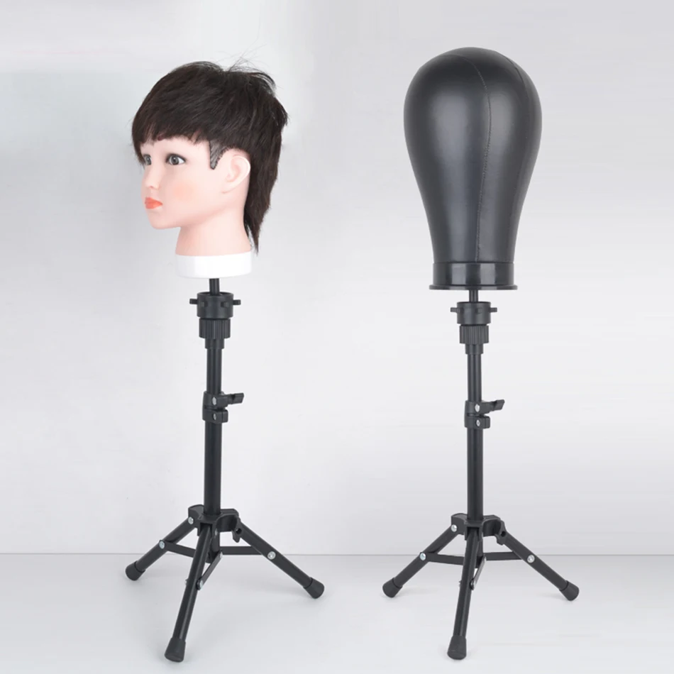 Wig Stand Tripod for Hairdresser Practice Style Display Mannequin Head Adjustable Metal Holder