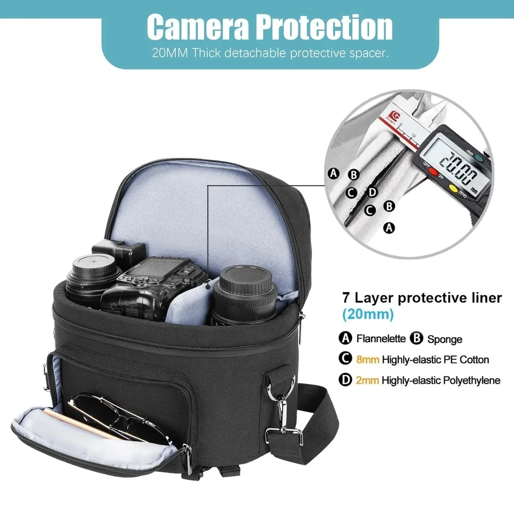 Professional DSLR Camera Backpack Detachable Shoulder Bag Case for Nikon Canon Sony Camera Lens Tripod Travel Photography Bags