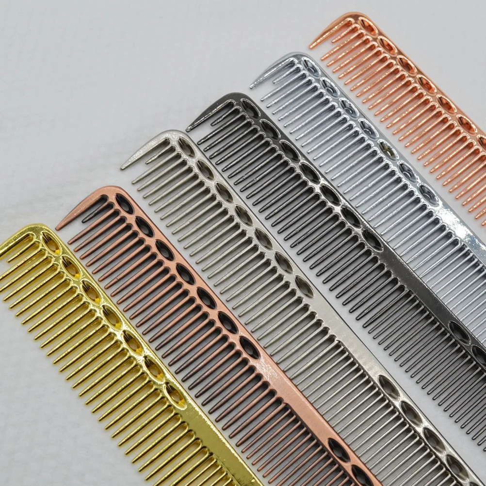 Metal Hair Comb Fine Hair Comb Anti- Static Hair Styling Barbers Combs ( Small, Golden )