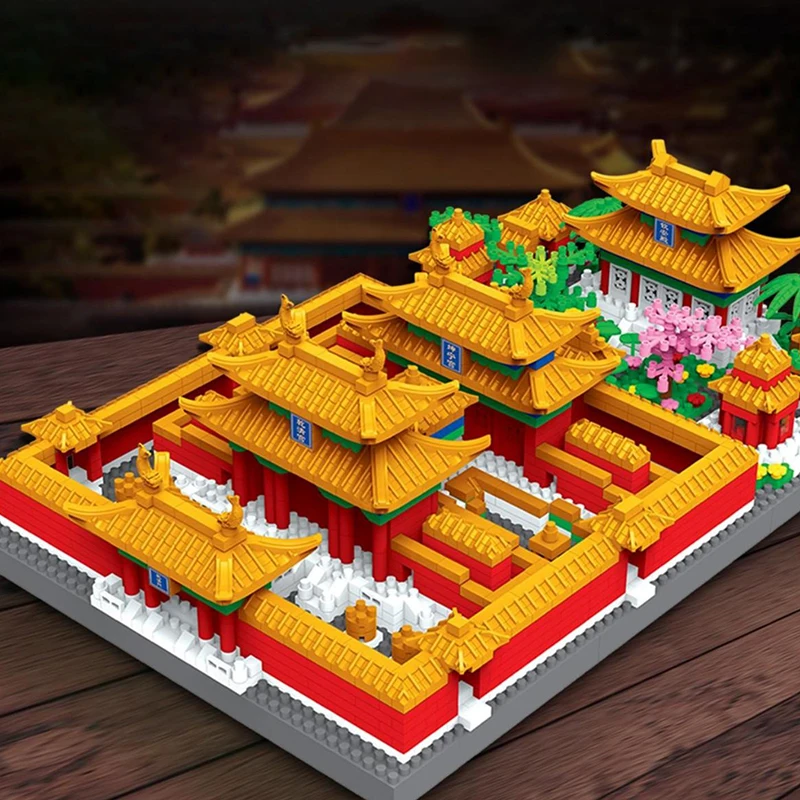 Puzzle de jardin de la cité interdite, style prairie, assemblage d'architecture, petite décoration créative pour les parents, construction de nuits, jouets