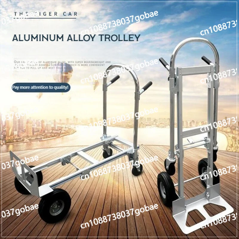 Aluminum Alloy Delivery Trolley Cart Hand Truck Folding Dolly Portable Luggage Shopping Cart