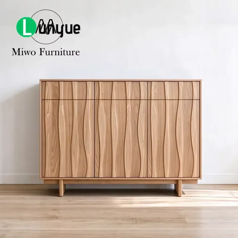 Modern Walnut Shoe Cabinet Custom Design Entrance Storage Furniture for Home Corridor Hallway Entryway Organization Space