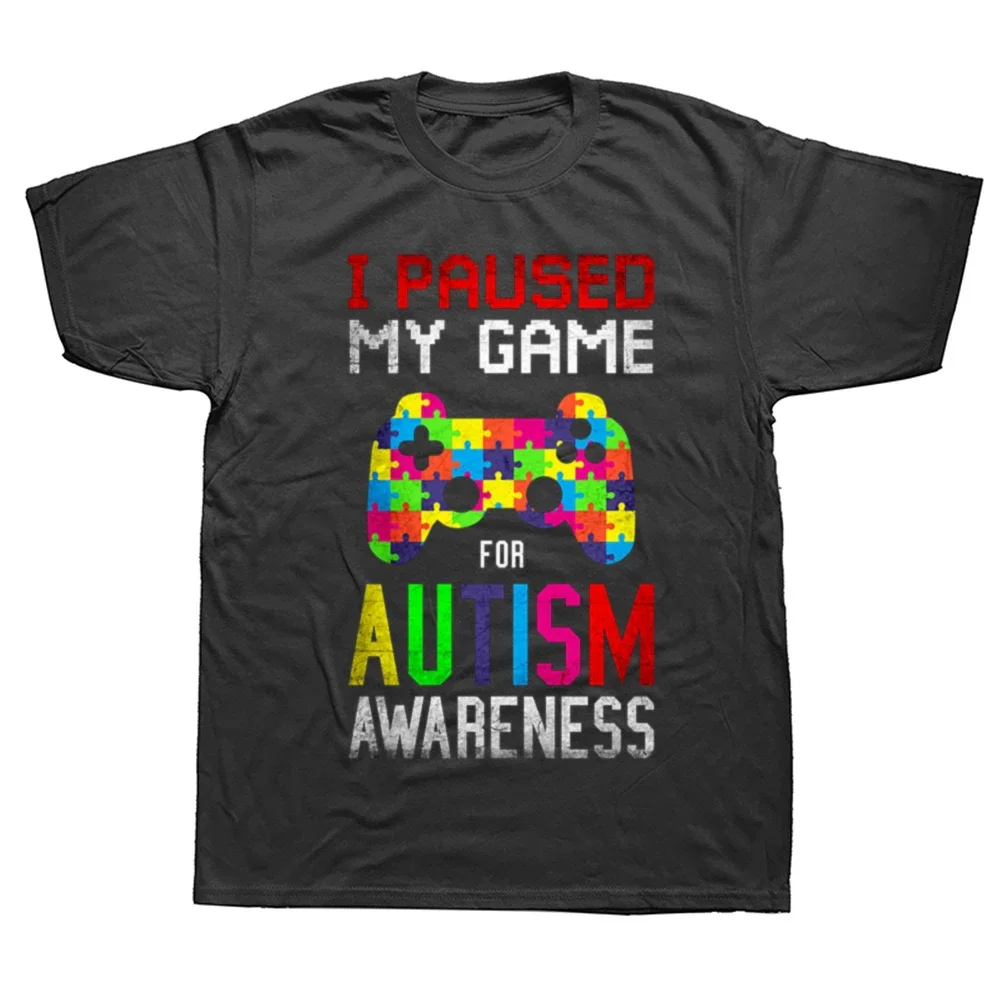 Summer Graphic Streetwear Birthday Gifts T-shirt Mens Clothing Funny Autism Awareness Day Autistic Video Gamer Gaming T Shirts