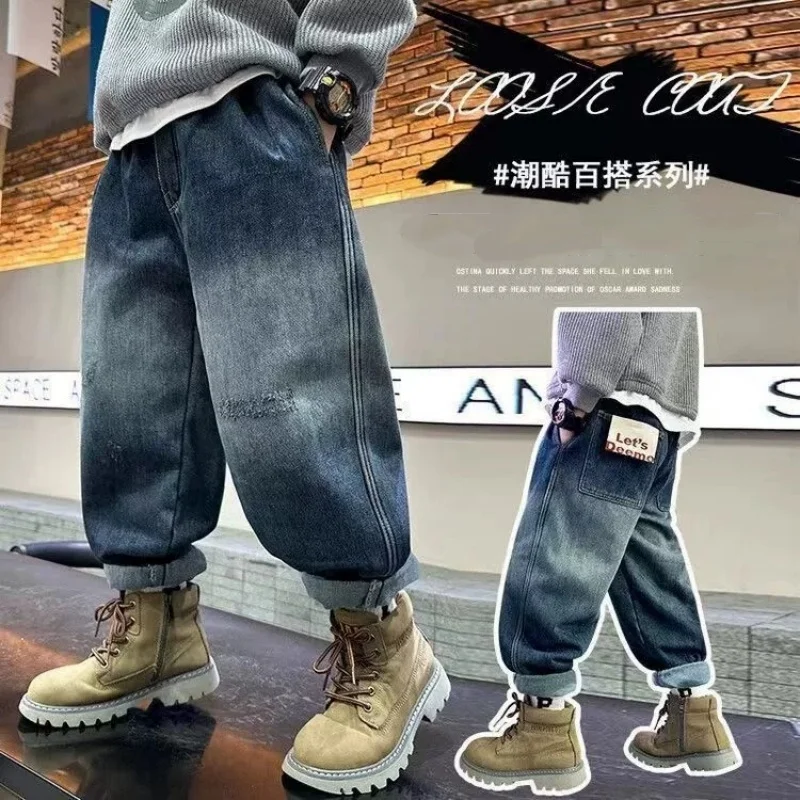 

Jeans for Boy Boys Pants Jeans Baghi for Cotton 2025 Kids Clothes Autumn Children's Clothing Christmas Gift for Children