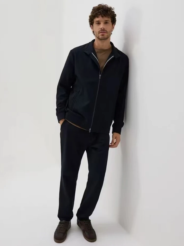 Casual Men's Stand Collar Jacket Thin Outerwear Commute Style Long Sleeve Zipper Closure Other Material 100% Spring Season