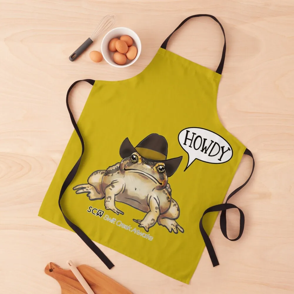 

Wyoming Howdy Toad Apron kitchen apron woman useful things for home