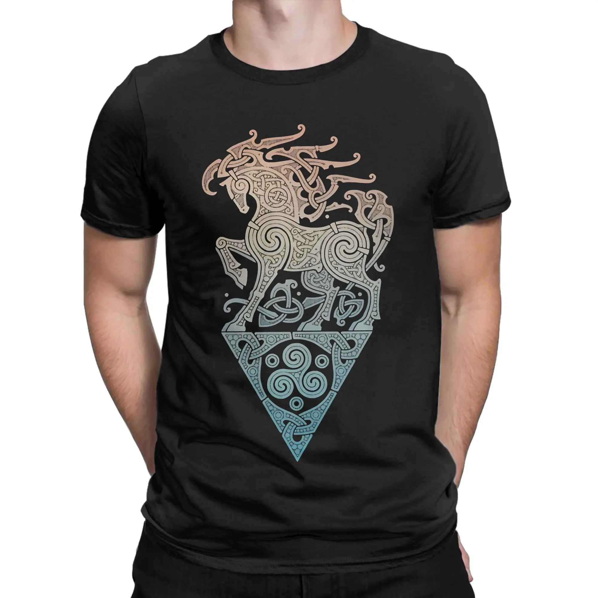 SLEIPNIR ODINS STEED Funny 100% Cotton T-Shirt Sleipnir Tees Tops For Men