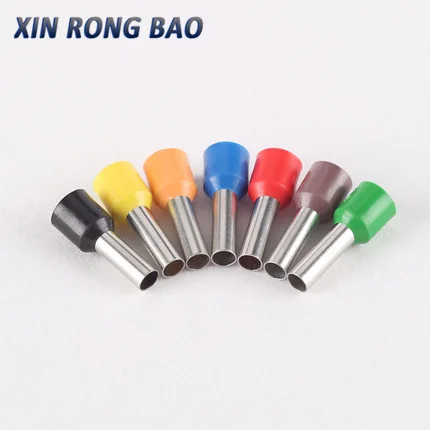 100pcs E0508 E2508 Tubular Wire Cold Pressure Connector Electrical Terminals Cable Crimps Wire Ferrules 22AWG Wire VE0508 VE2508