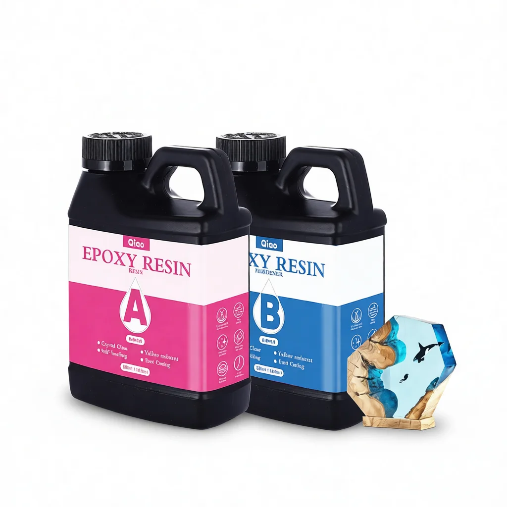 1:1 Crystal Clear Epoxy Resin Kit – Fast Cure, Heat Resistant for Art, Jewelry, Wood Table Tops & DIY Coating Projects
