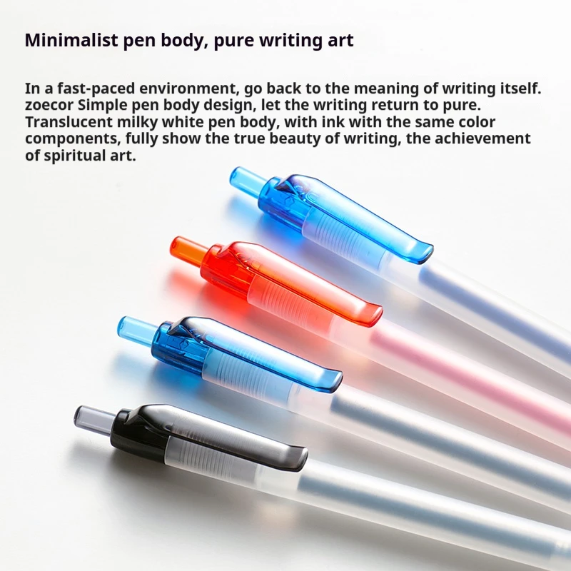 KACO Multi-color Gel Pen 48° Dual-Bead Nib 800m 3s Quick-drying Smoothness Writing Pens Study Practicality Aesthetic Stationery