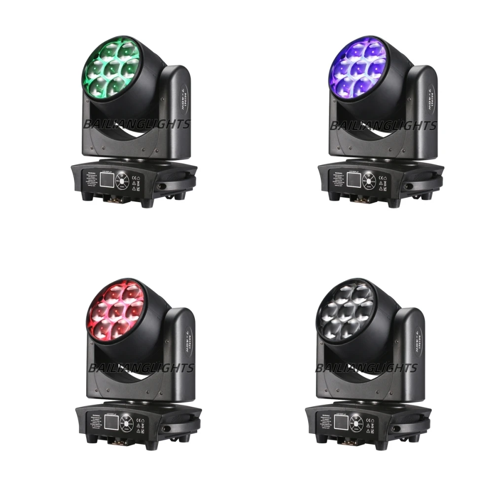 1-4PCS 7X40W RGBW 4IN1 LED Beam+Wash Zoom Eyes Bee Moving Head Light DMX Stage Light