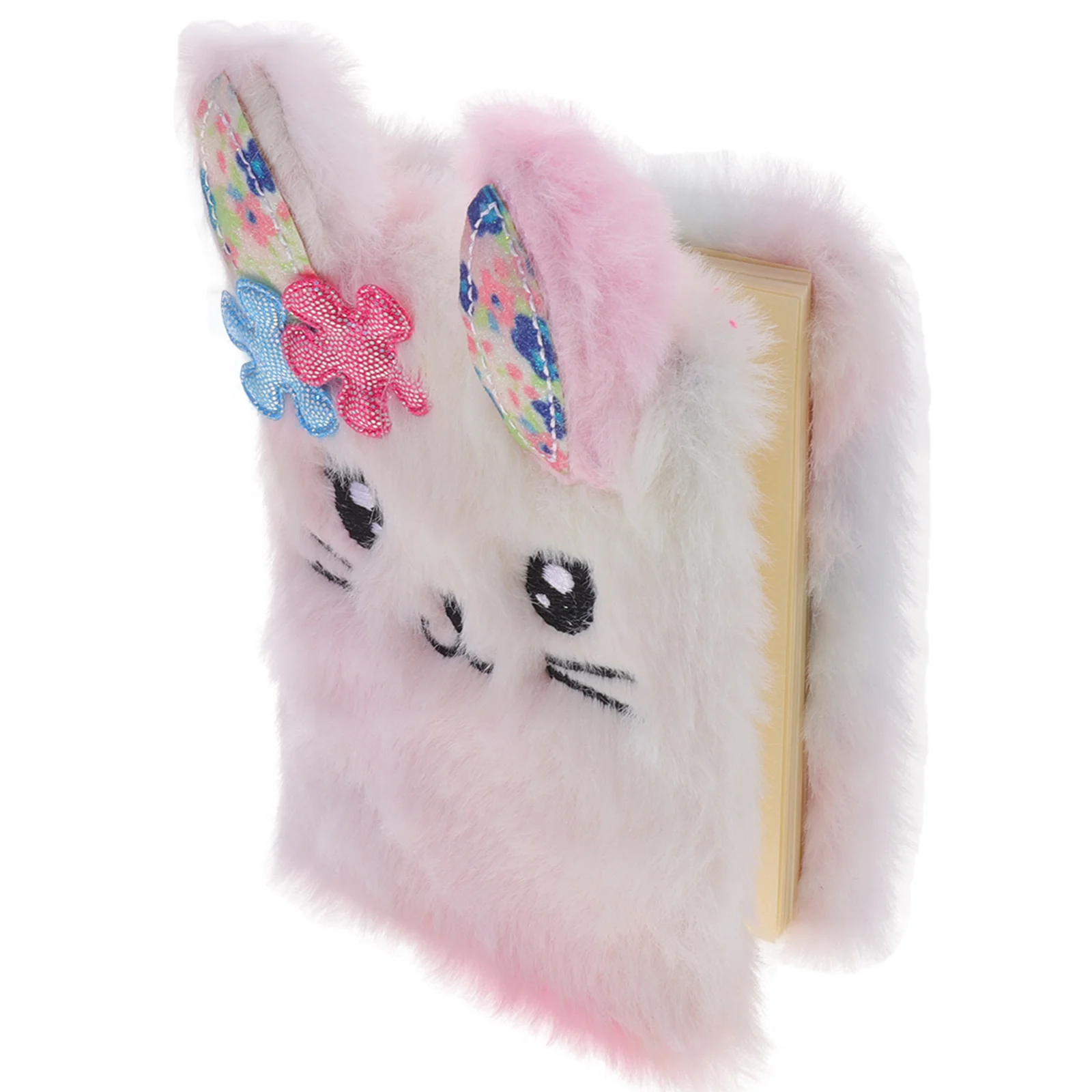 

Mini Notebook Girl Diary Supply Fluffy Journal with Lock Cartoon Lovely Daily Use Paper