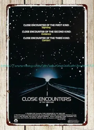 Close Encounters of Third Kind Movie Poster metal tin sign home garden wall deco