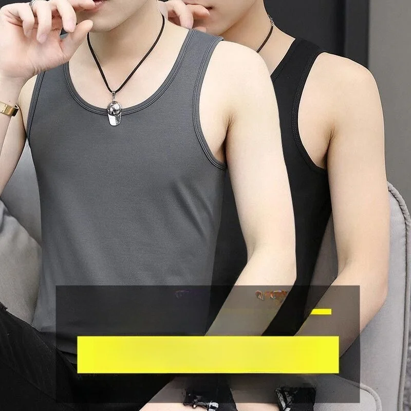 

Modal Ice Silk Vest Men's Summer Thin 2024 Breathable Svel T-irt Qui Dry Sports Fitn Tight Outerwear