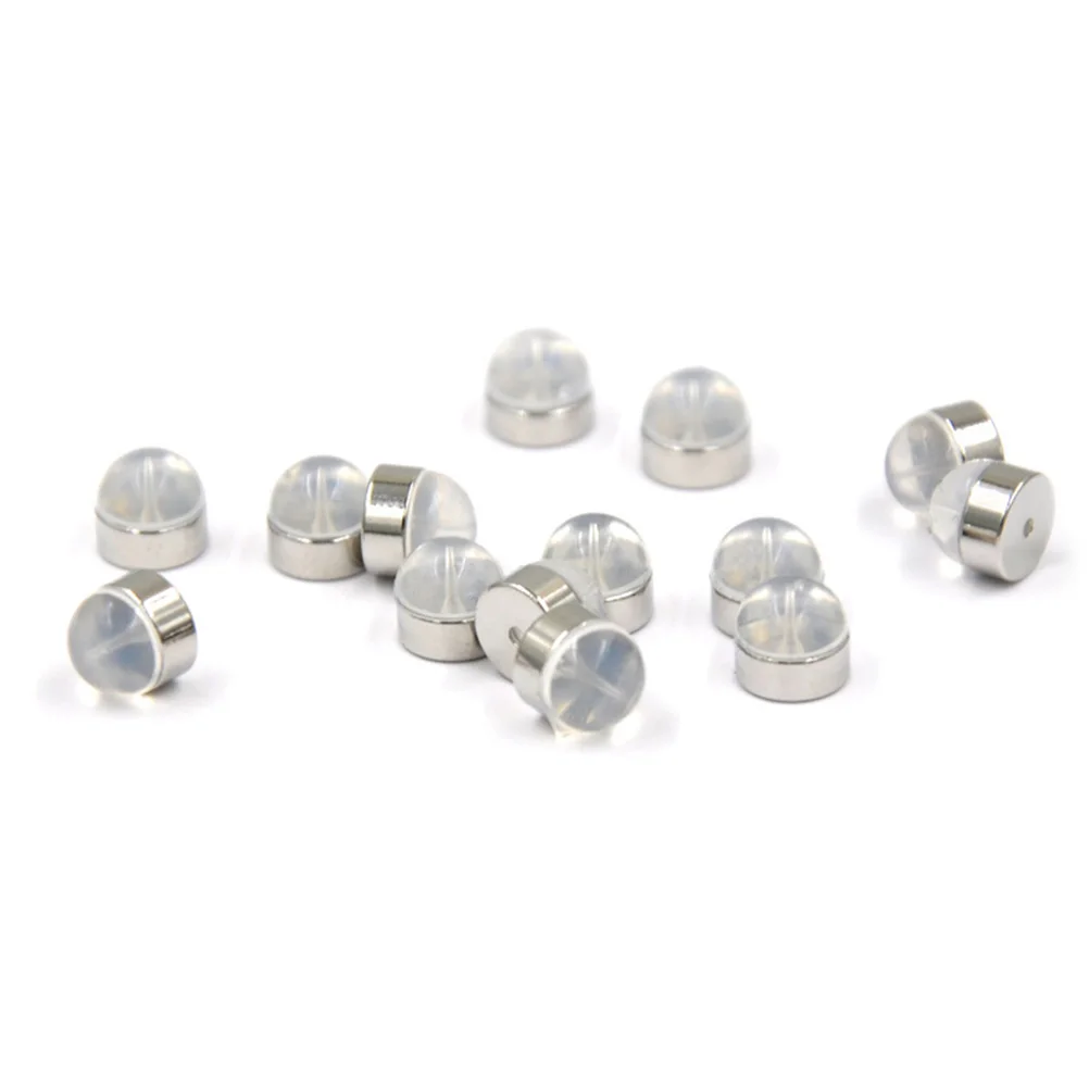 

12 Pcs Earring Backs Studs Accessories Safety Plugs Replacement Parts Wear Resistant Durable Metal Silicon For Women Jewelry