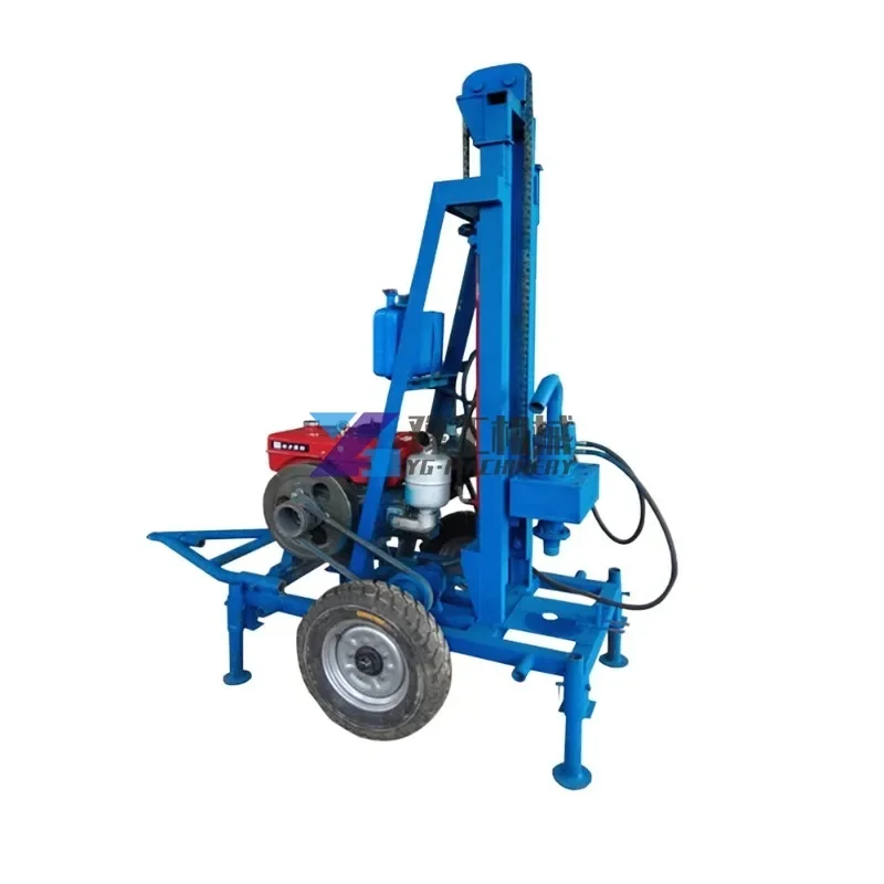 Portable Water Well Drilling Rig 150 Meters Drill Pipe 2 Soil Drill Bits 2 Rock Drill Bits