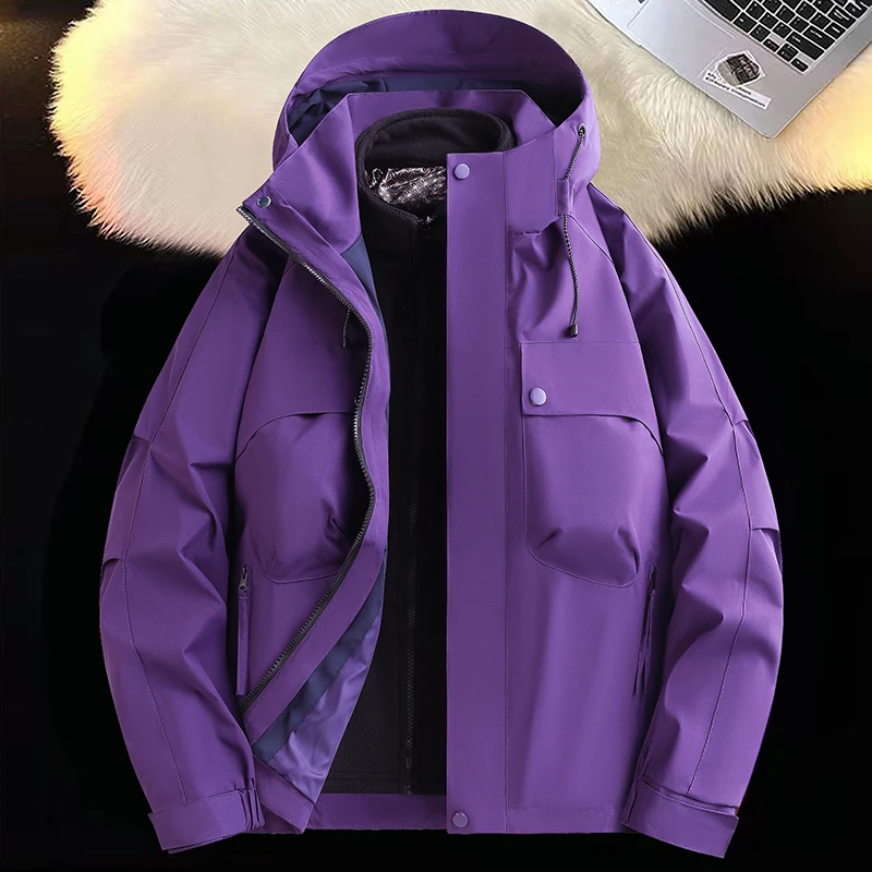 

Рыболовный костюм «три в одном» Мужская куртка с хлопковой подкладкой Тренировочное пальто Костюм для альпинизма Мужская осенне-зимняя уличная ветровка