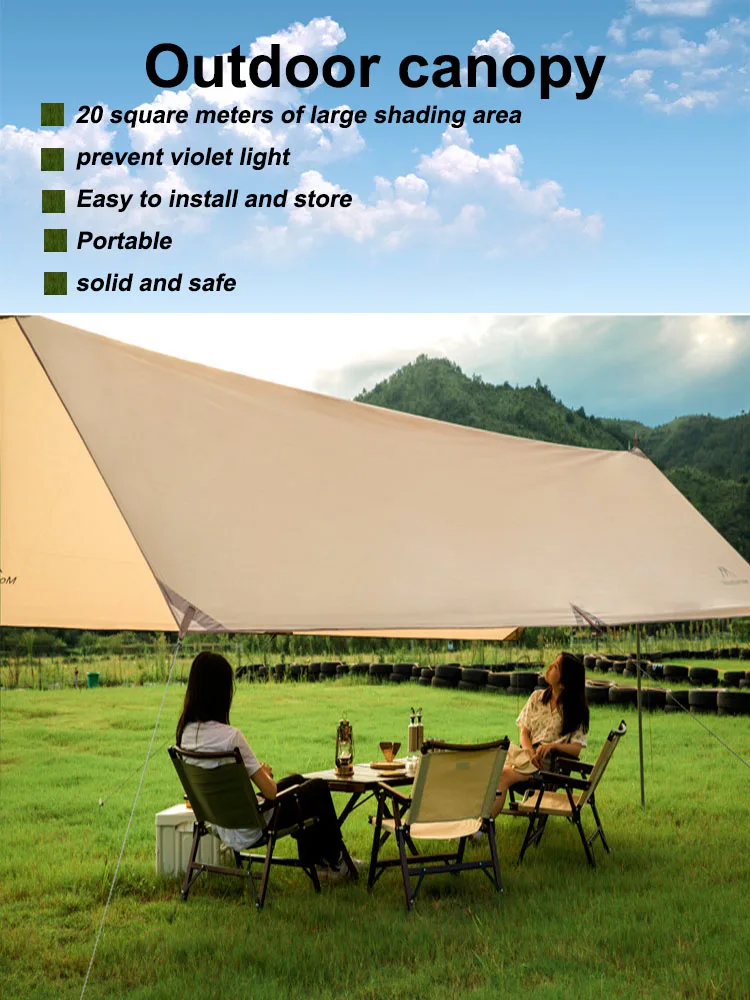 MOUNTAINHIKER Awning Tent Sun Shelter  Sun Shade Auto Camping Outdoor Beach Canopy Tent Party Family Tarps Waterproof Tarpaulin