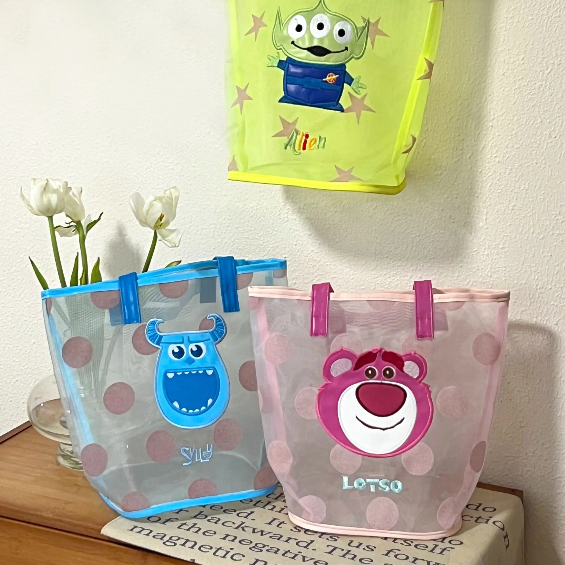 Disney Cartoon Alien Sullivan Cute Lotso Sweet Girly Heart Fashion Simple Handbag Large Capacity Beach Bag Creative Holiday Gift