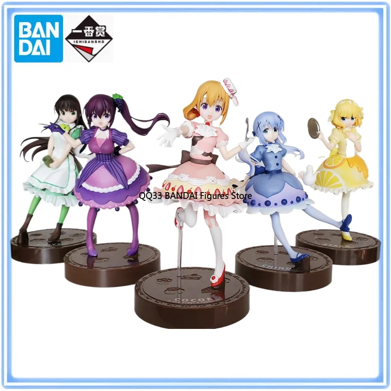 

Bandai Ichiban Kuji Is The Order A Rabbit Anime Figures Kafuu Chino Hoto Kokoa Kirima Syaro Action Figure Ornaments Model Gift