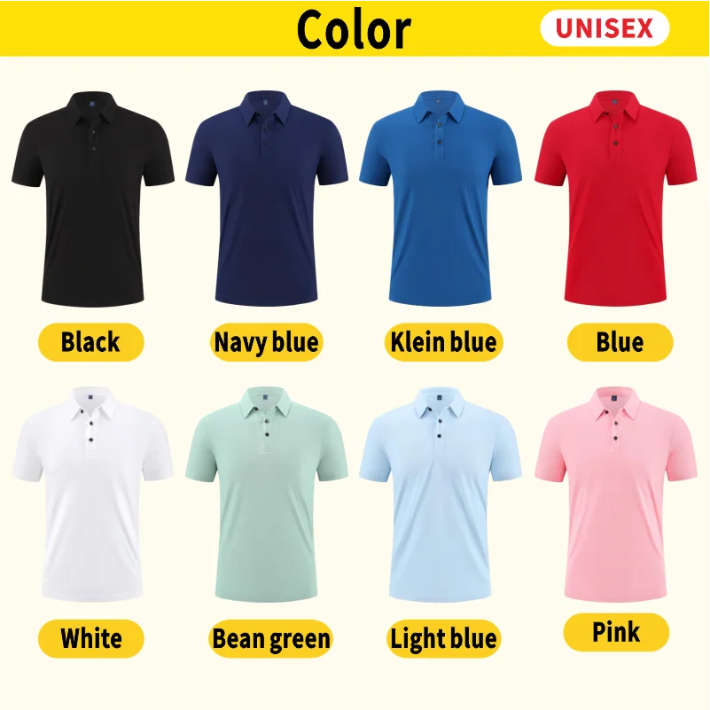 New Custom Personality Summer Quick Drying Short Sleeved Polo Print Company Logo Group Breathable Fitness Lapel Shirt