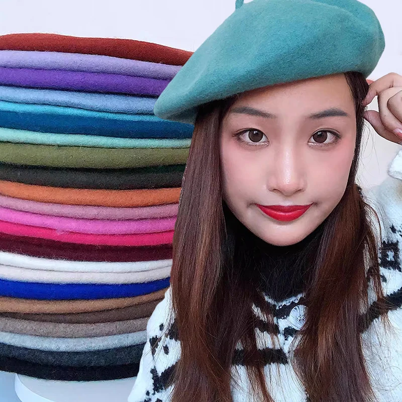 Wool Beret Retro Knitted Painter Hat Woolen Hat Female Cute Casual Hats Women Men Beret Autum Winter Vintage Caps Keep Warm