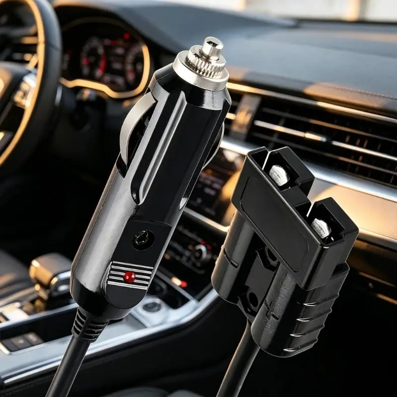 31BA Vehicle Wiring Line with SB50 End, 3.0m 12V 24V Auxiliary Power Cable with Molded Strain Relief Sections, Black Outer