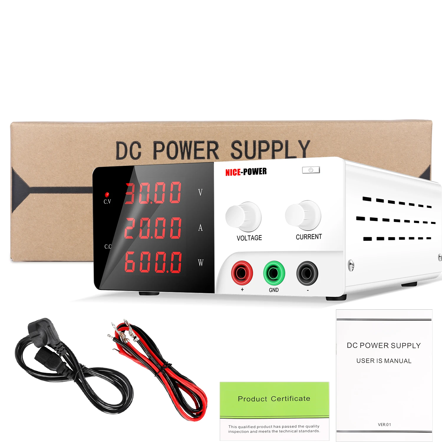 NICE-POWER Bench Power Supply 30V 30A Adjustable Power Supply Lab 60V 10A 100V 5A Switching Source Digital Voltage Regulators