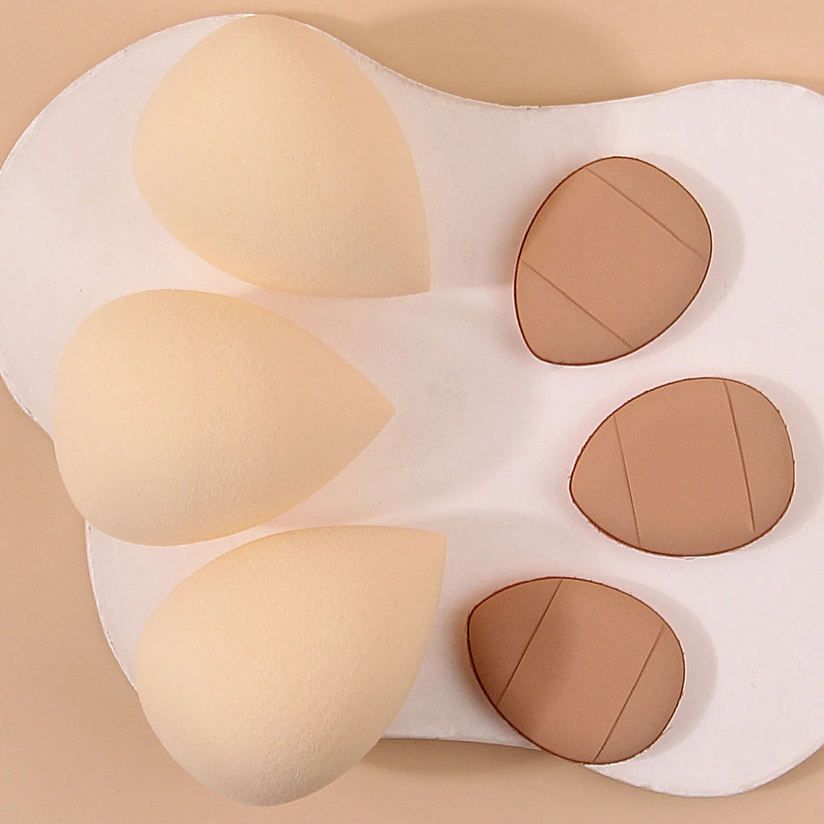 3 STKS grote superzachte spons schoonheid ei + 3 STKS non-stick duim concealer bladerdeeg professionele make-up tools voor beginners