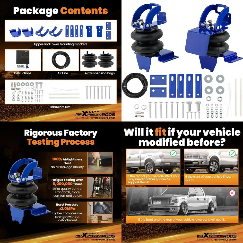 

maXpeedingrods 5000 lbs Rear Air Suspension Bags Kit for Toyota Tacoma 2WD 4WD Pre-Runner 2WD 2005-2023 Air Helper Spring Kit