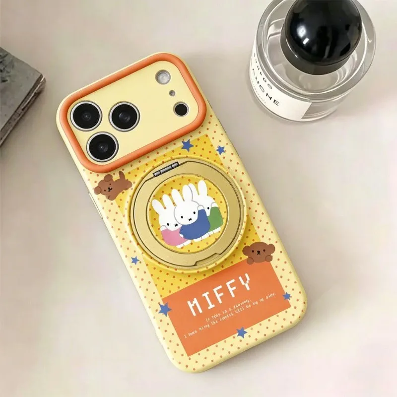 Cartoon Kawaii New Applicable To Apple 18 Phone Case Anti-fall 17 16 Phone Holder Wear-resistant Anti-scratch Good Quality Miffy