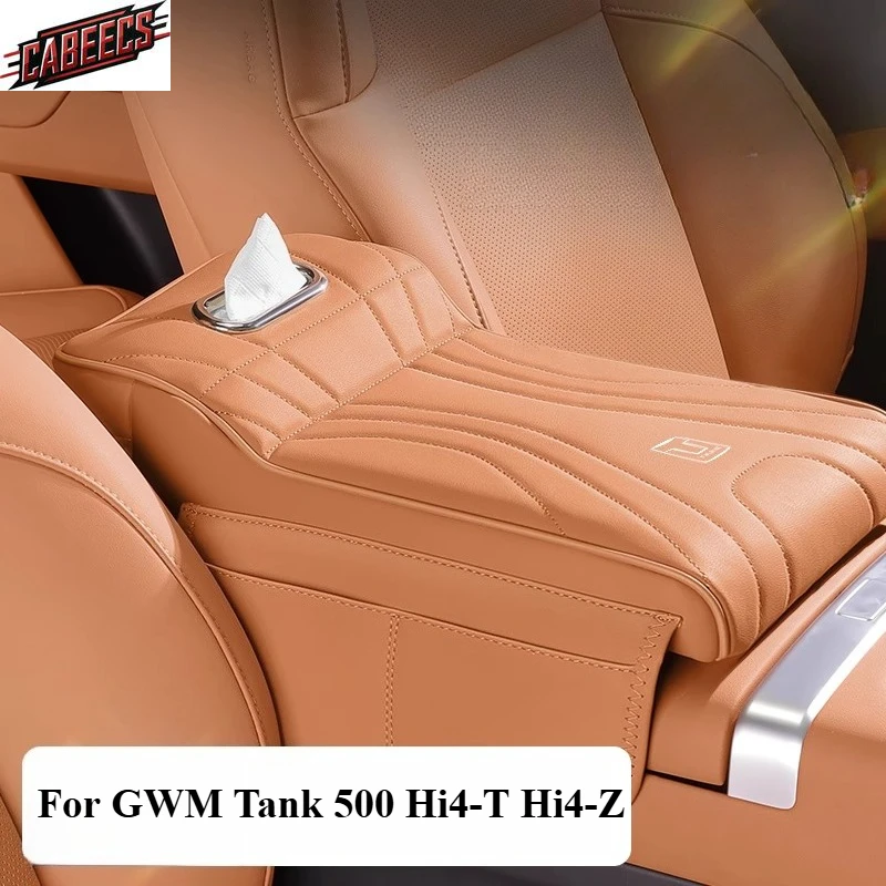 

For GWM Tank 500 Hi4-T Hi4-Z 2025 2024 Car Armrest Box Height Pad Special Central Elbow Support Tissue Box Storage Box Parts