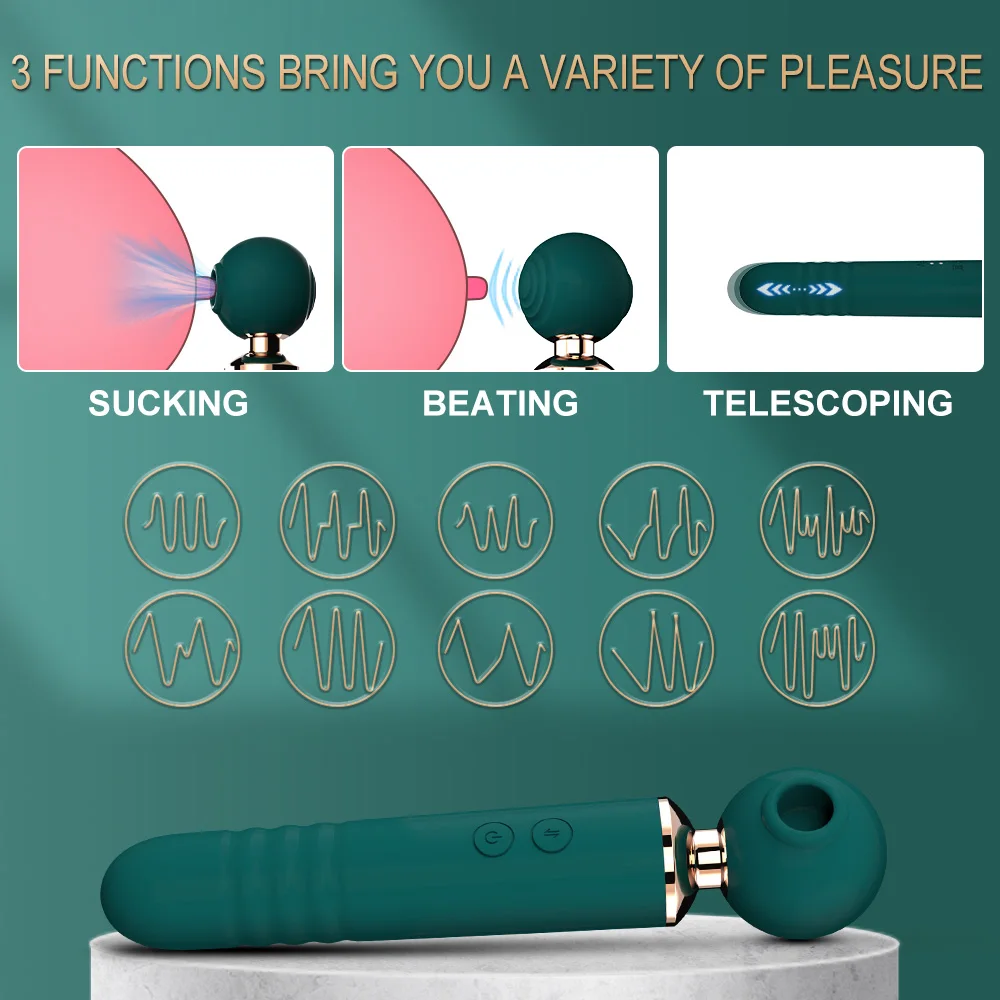 Clit Sucking Telescopic Wand Vibrator For Women Body Massager G Spot Clitoris Stimulator Nipple Masturbation Products Sex Toys view 3