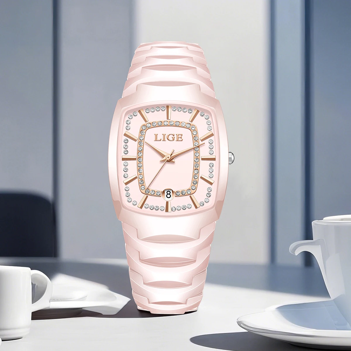 LIGE новые роскошные элегантные часы для женщин, водонепроницаемые кварцевые женские часы из нержавеющей стали, простые женские наручные часы высокого качества