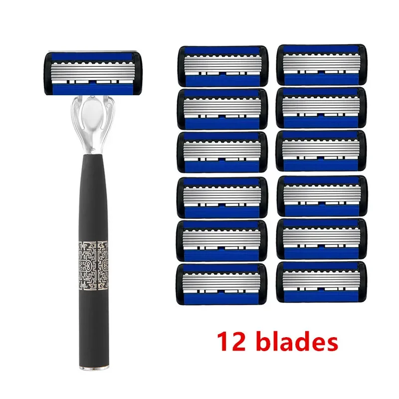 Razors for Shaving Men Chinese Style Metal Knife Holder Shaving Razor Black Straight Razor