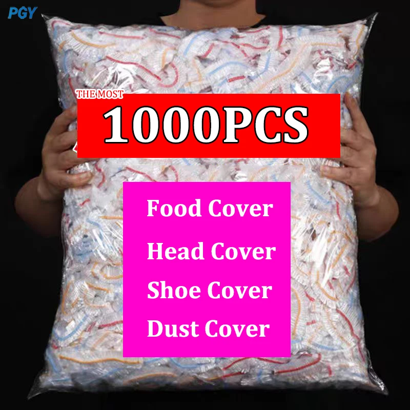 Cubiertas desechables elásticas de plástico para alimentos, tapas de grado alimenticio, fundas para zapatos, gorros de ducha, tapas para cuencos, bolsas protectoras de alimentos frescos contra el polvo