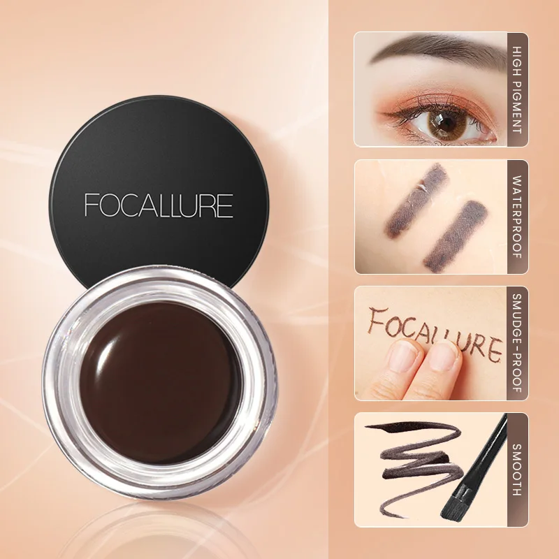 FOCALLURE 5 Colors Matte Eyebrow Gel Waterproof Quick-drying Eye Brow Styling Cream Natural Eyebrow Enhancer Makeup Cosmetics