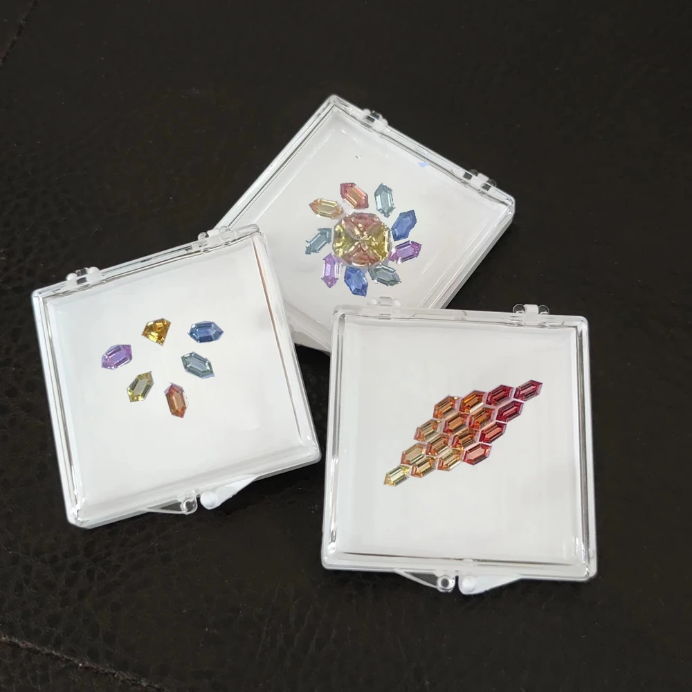 10 قطعة صندوق تخزين الأحجار الكريمة العائمة جوهرة عرض المنظم واضح لاصق فضفاض الماس حجر الزركون تشيكوسلوفاكيا صناديق تغليف المجوهرات