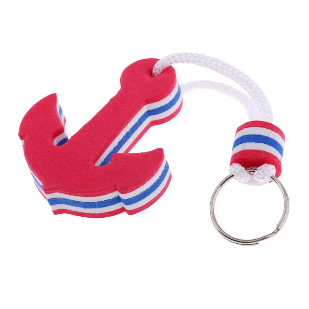 Marine Floating Key Chain EVA Foam Bright Color Anchor Shape for Boat Sailing Nautical Accessories