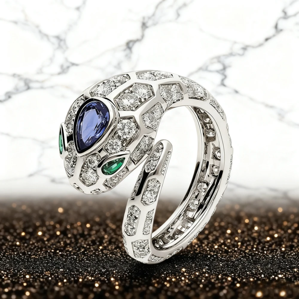 

Premium Jewelry 2025 Snake Ring Handmade Luxury Atmosphere Party Proposal Birthday Carnival Valentine's Day Fashion Gift