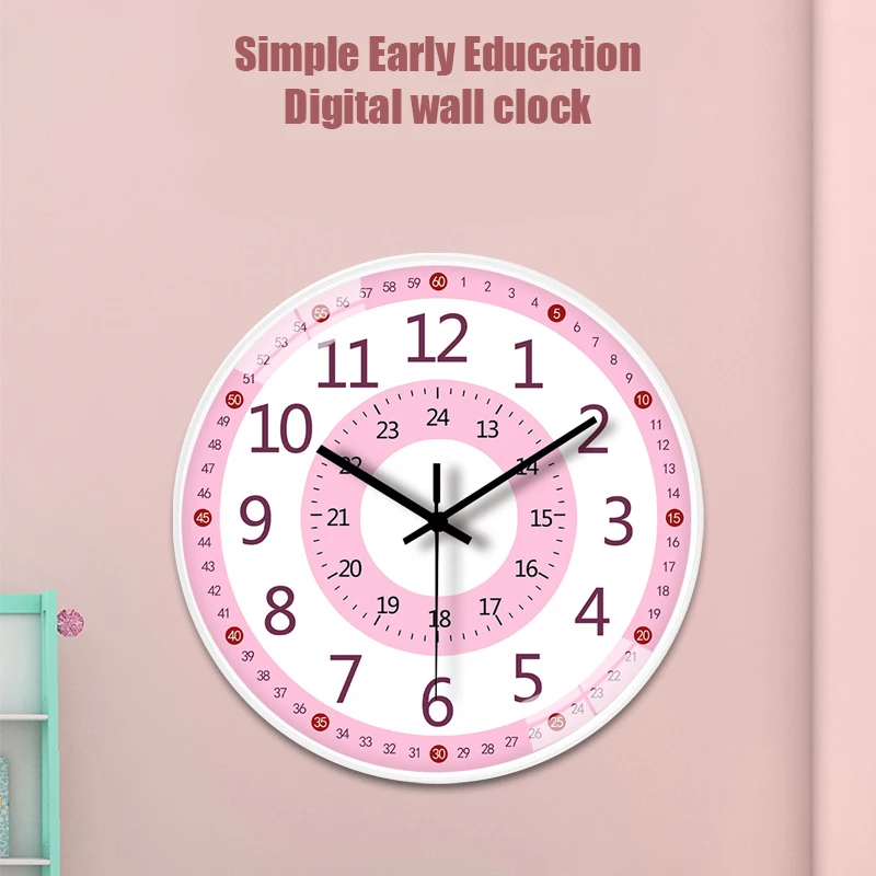 

8 Inch Silent Wall Clock For Student Teaching Clock For Classrooms Non Ticking Learning Clocks Wall Decor Educational Tools